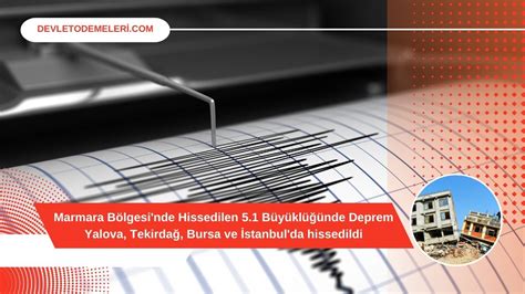 Marmara’da 5.1 büyüklüğünde deprem